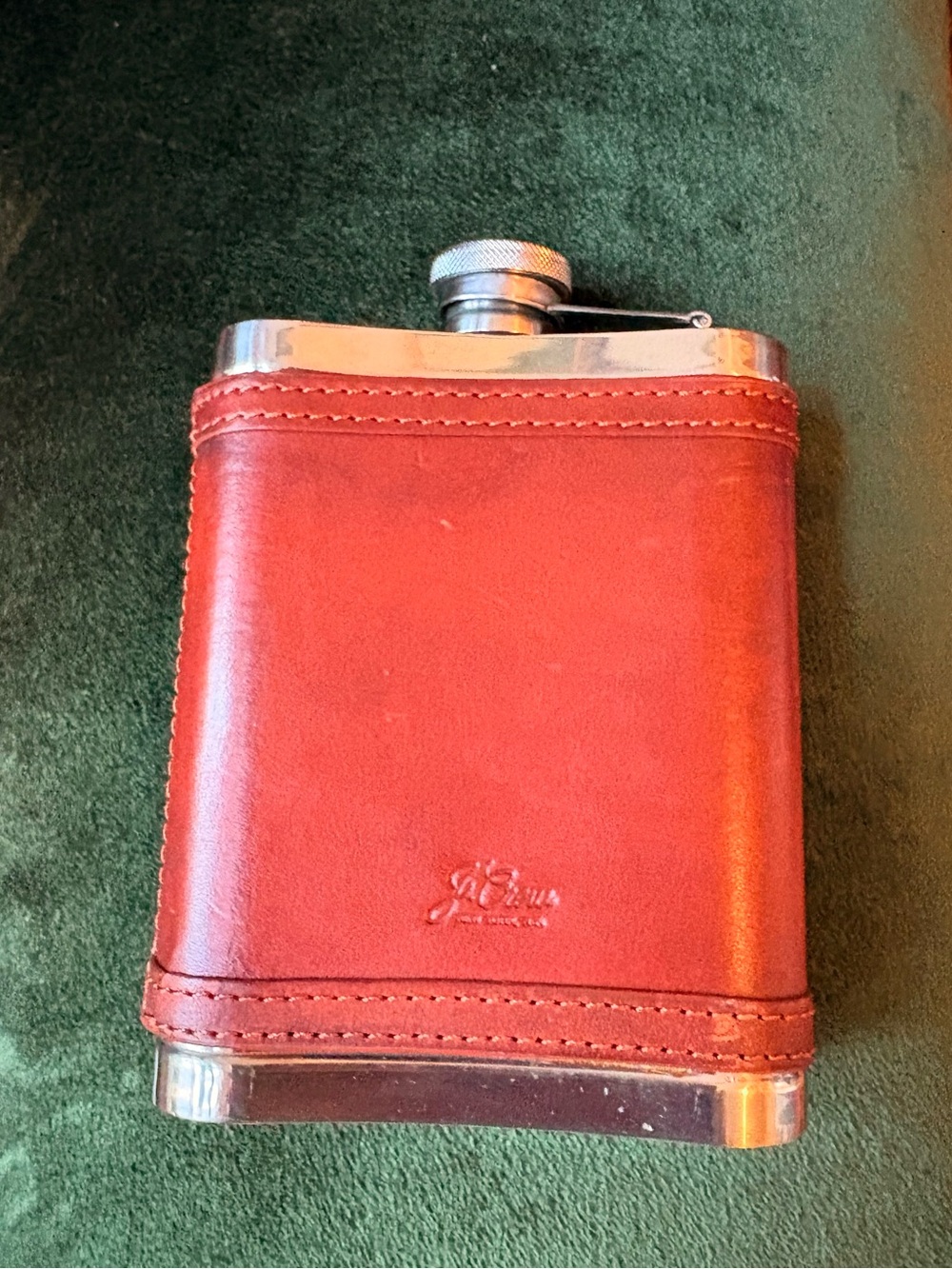J. Crew Stainless Steel Leather Flask 8oz